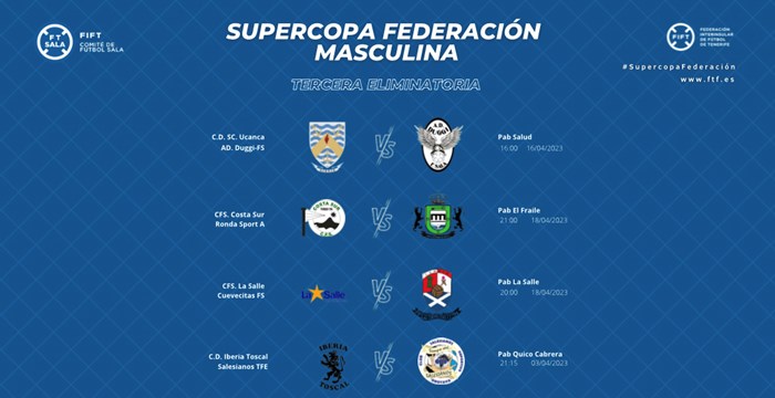 Definidos los cuartos de final de la Supercopa de fútbol sala masculina