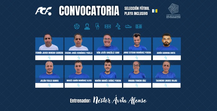 Convocatoria de la Selección Canaria de fútbol playa inclusivo para el I Campeonato de Selecciones Autonómicas