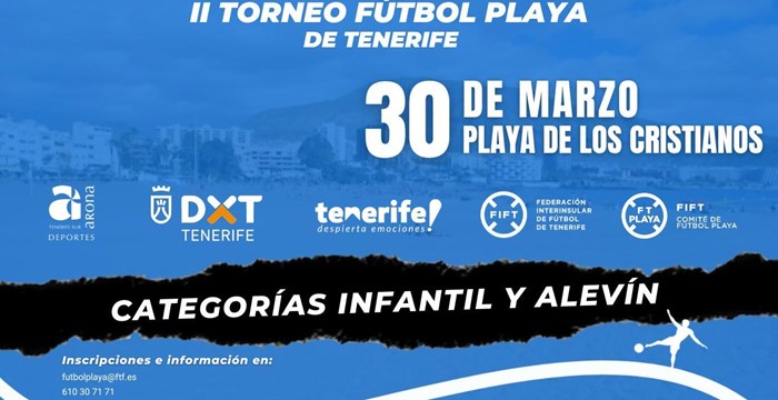 Inscripciones abiertas para el II Torneo de fútbol playa alevín e infantil de Tenerife