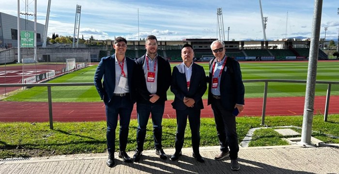 Representantes de la Federación Canaria de Fútbol en la Ciudad del Fútbol de Las Rozas, durante las jornadas de trabajo sobre disciplina deportiva organizadas por la RFEF.