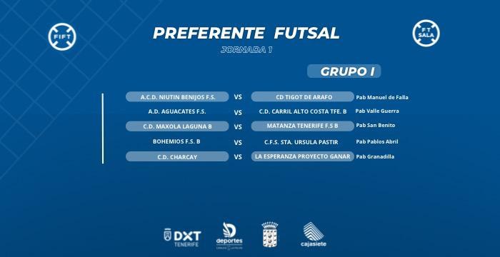 Calendario de la categoría Preferente Futsal 2024/25 con participación de La Esperanza Proyecto Ganar.